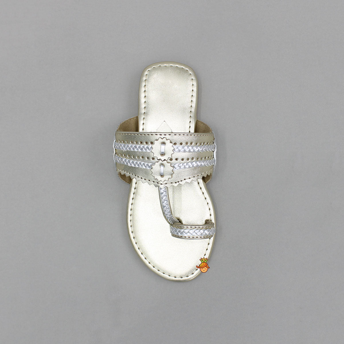 Ethnic Dual Tone Braid Detailed Kolhapuri Flats