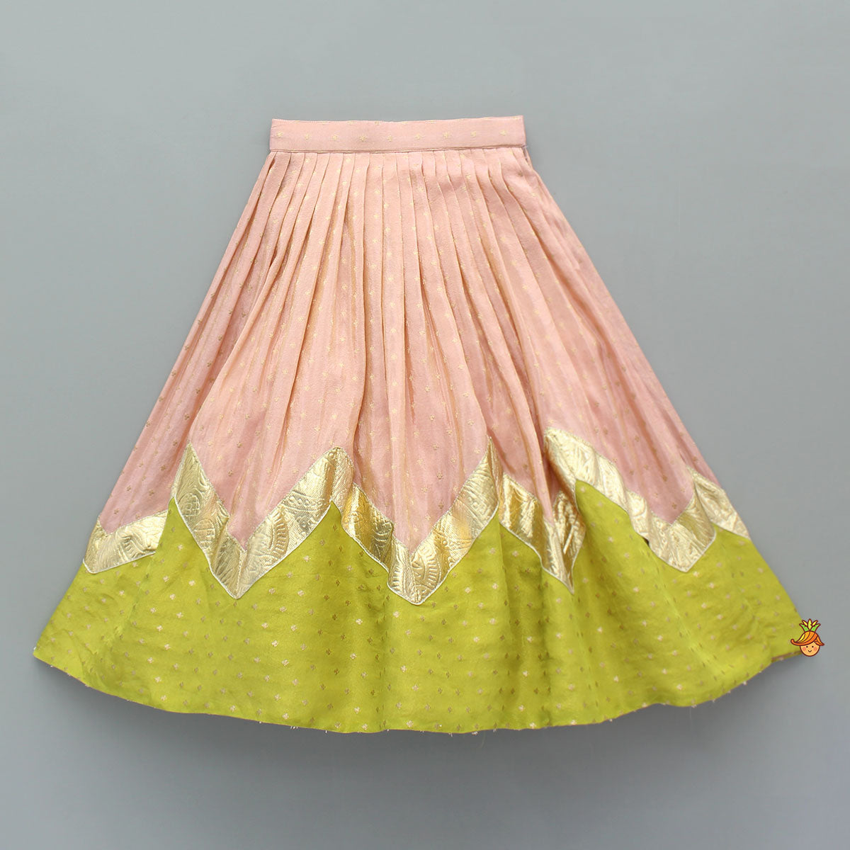 Shimmery Intricate Floral Embroidered Top With Flared Shimmery Lehenga