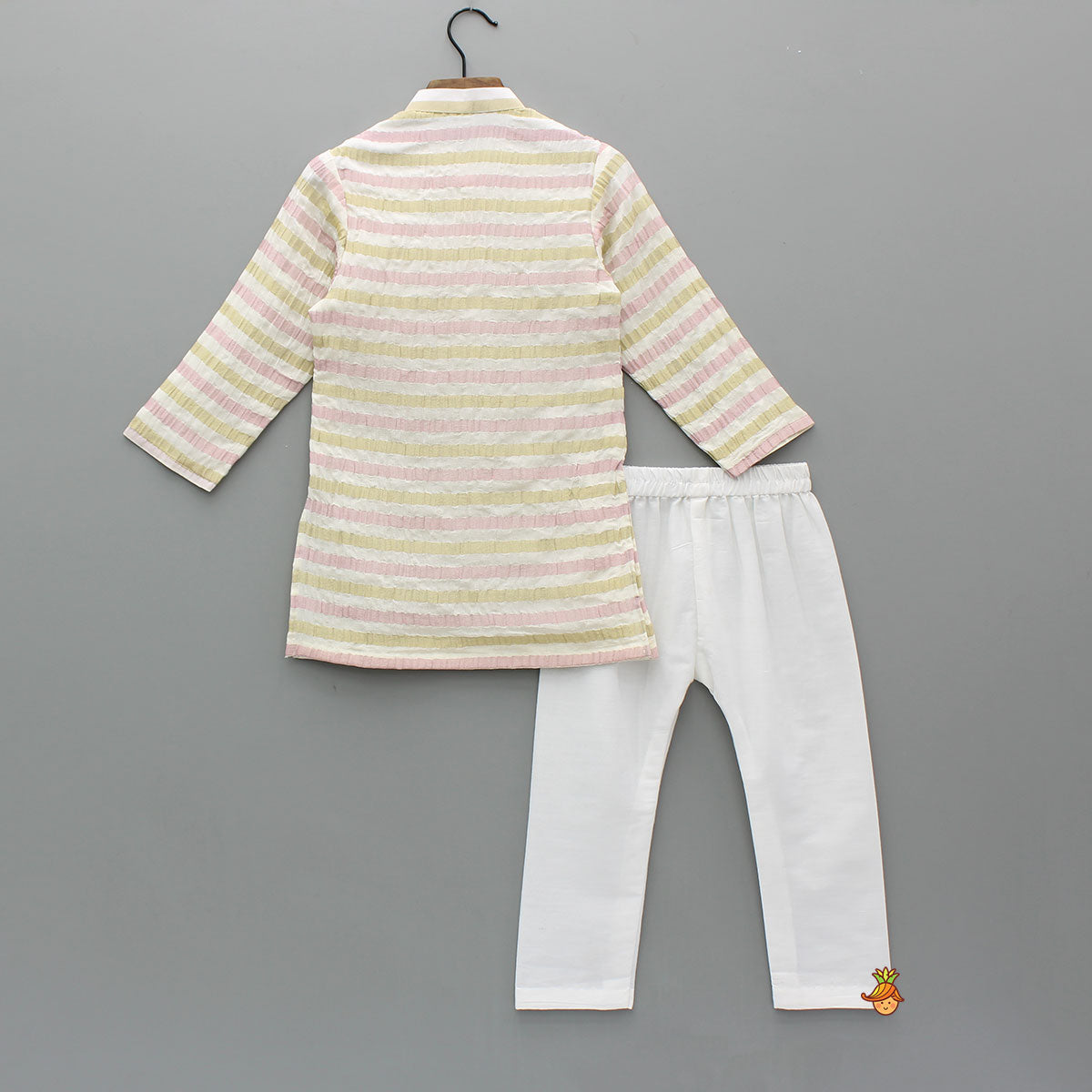 Multicolour Shimmer Stripe Kurta And Pyjama