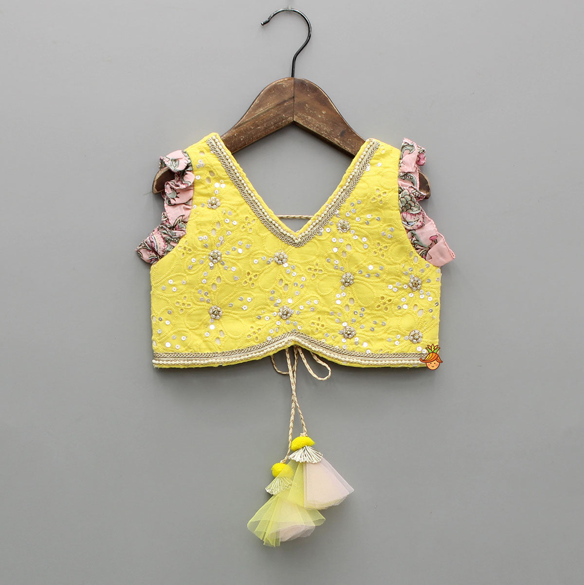Gorgeous Embroidered Yellow Top With Embroidered Lehenga And Dupatta