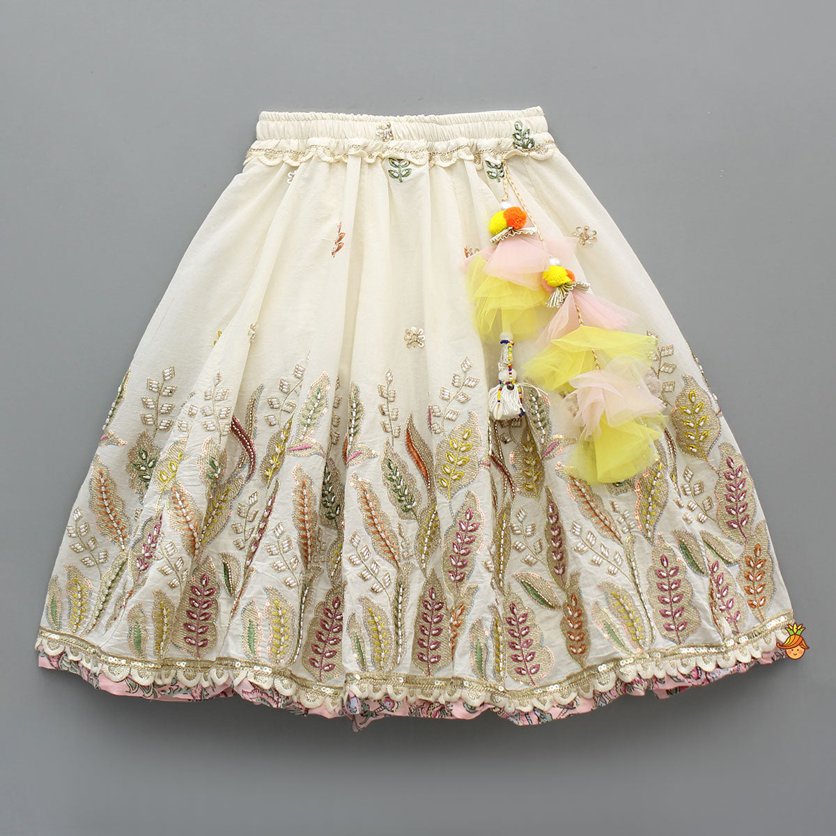 Gorgeous Embroidered Yellow Top With Embroidered Lehenga And Dupatta