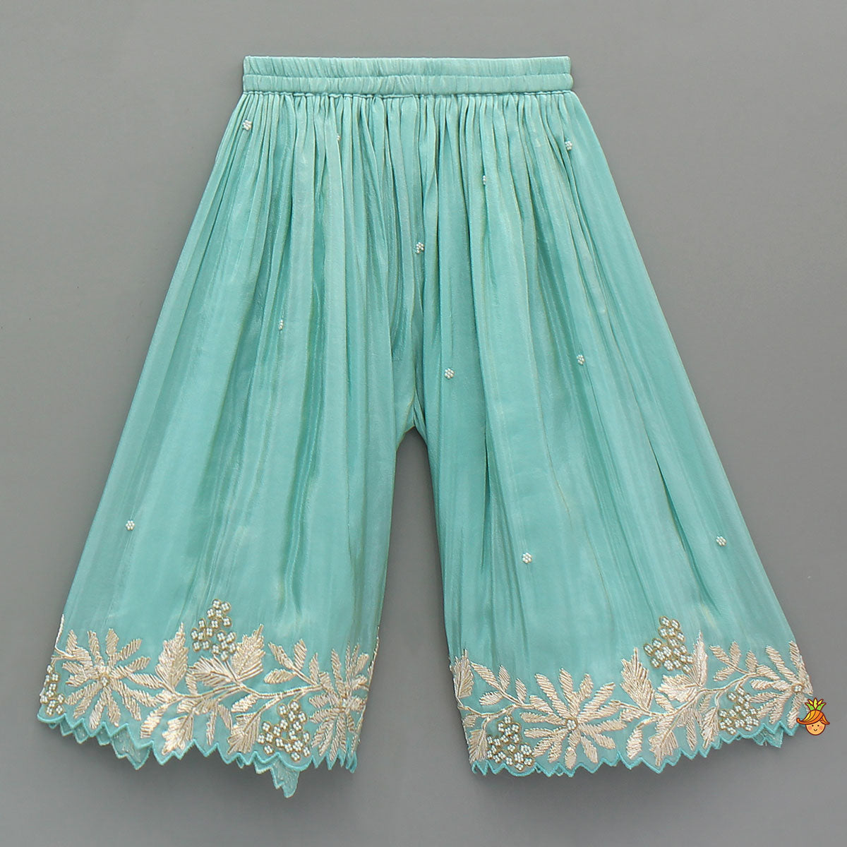 Gota Work Shimmery Kurti And Palazzo