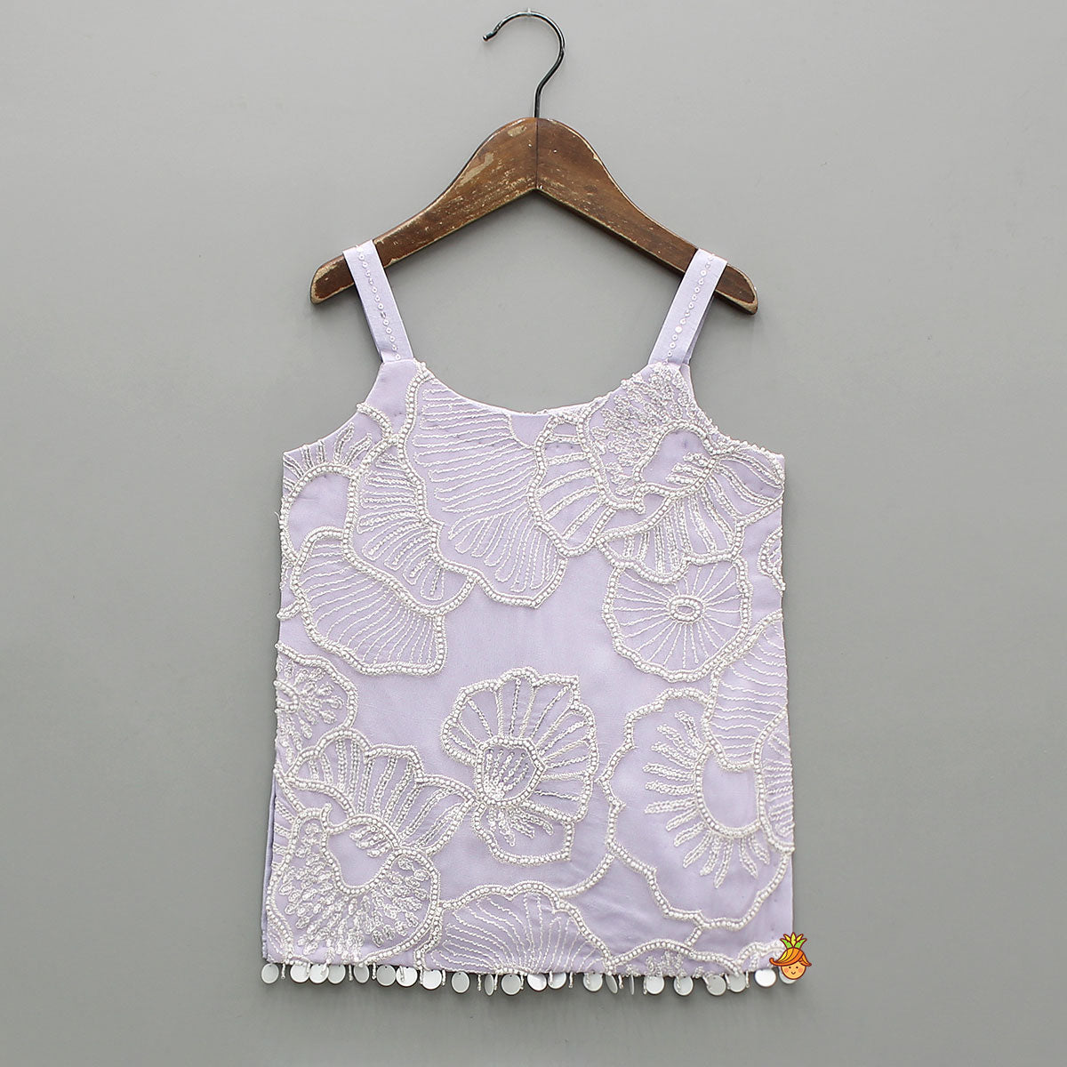 Beautiful Floral Embroidered Strappy Kurti With Palazzo