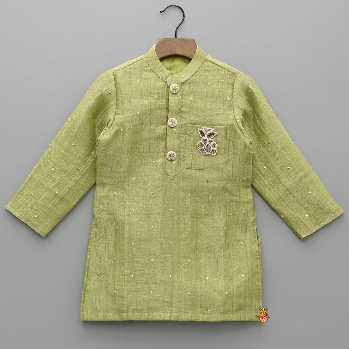 Shimmery Sequin Embroidered Ethnic Kurta With Pyjama