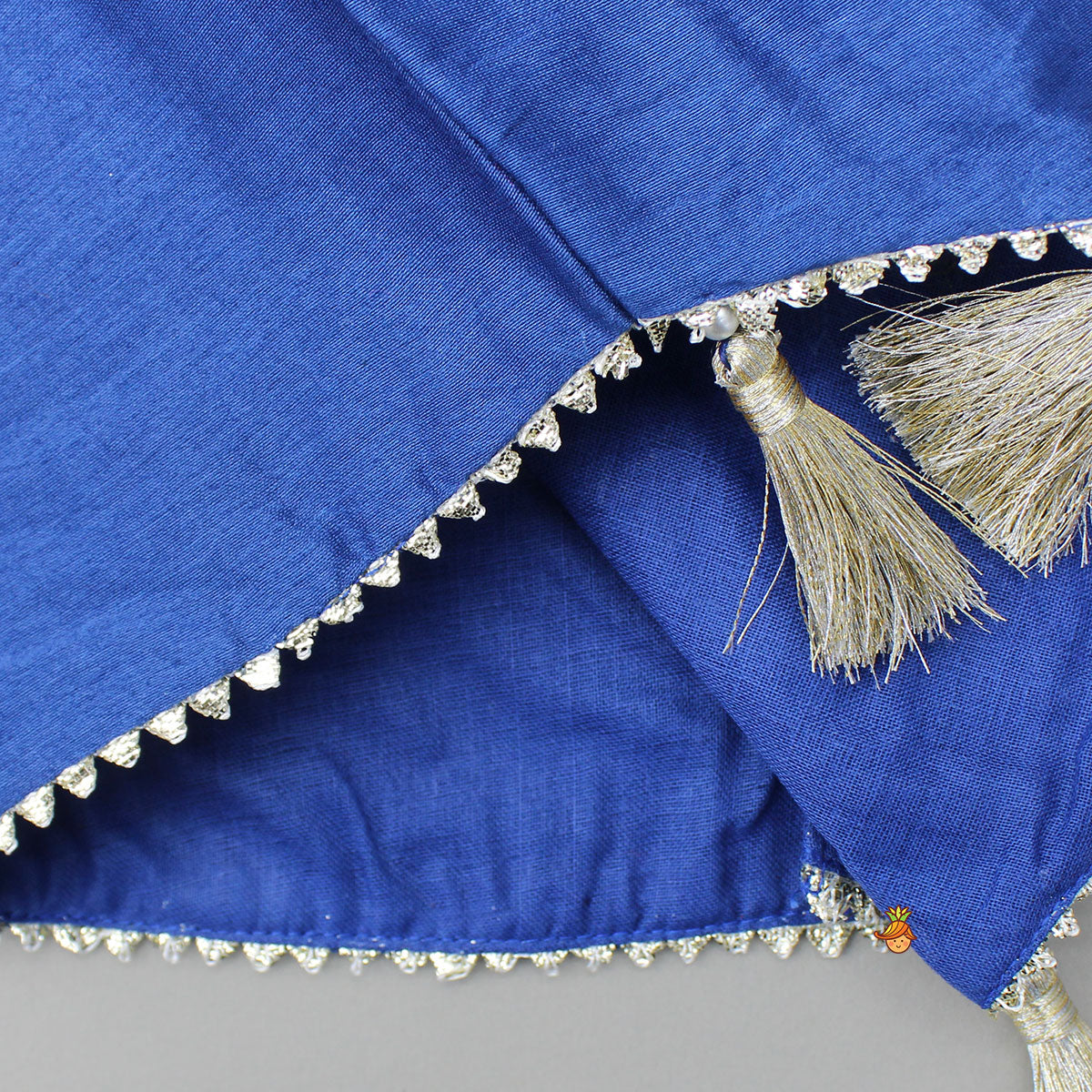 Blue Floral Embroidered Sleeveless Top With Palazzo