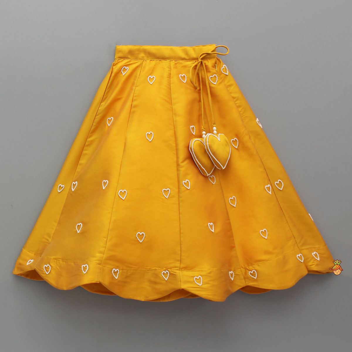 Little Hearts Embroidered Top With Hearts Embroidered Lehenga