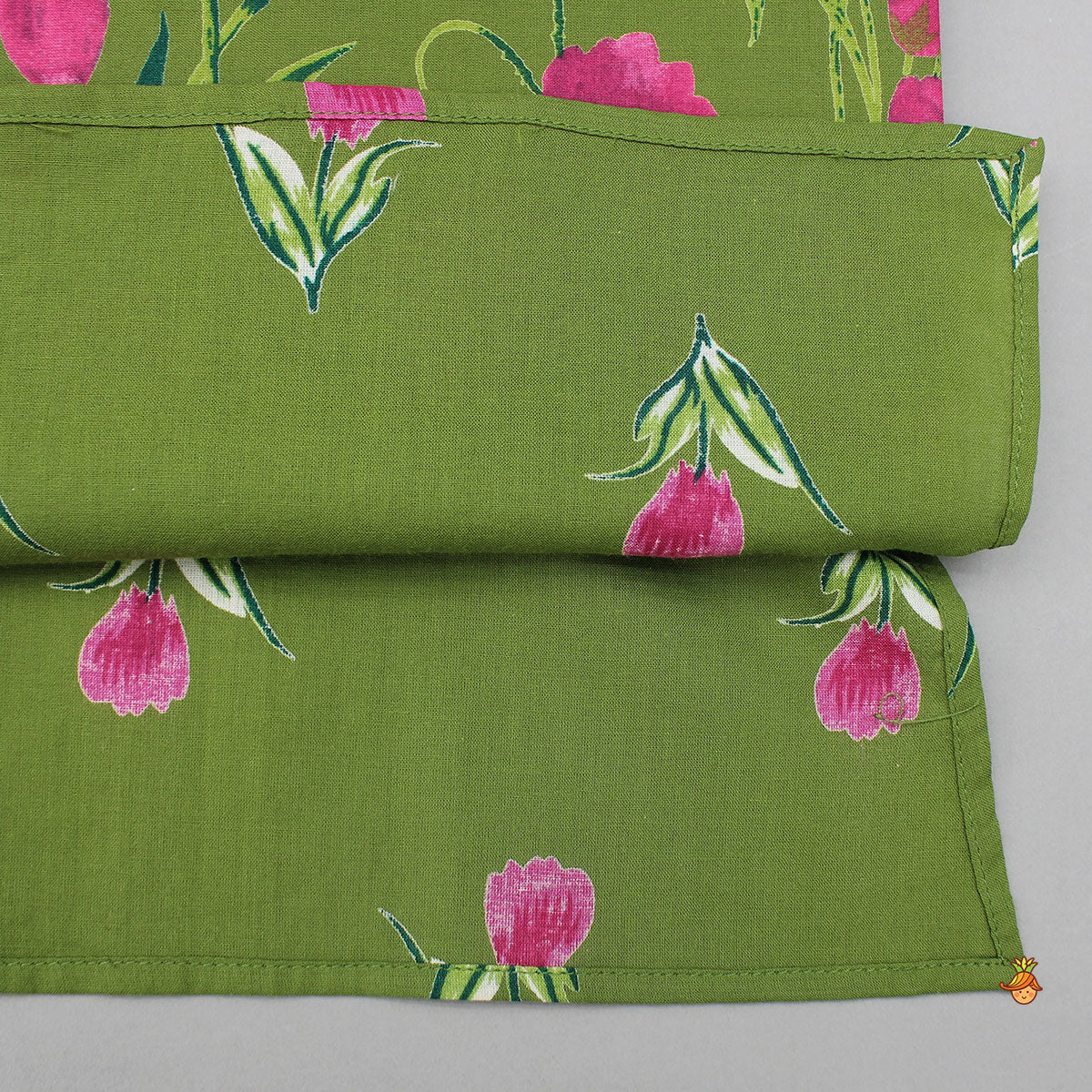 Front Placket Floral Kurta With Matching Jacket And Churidar