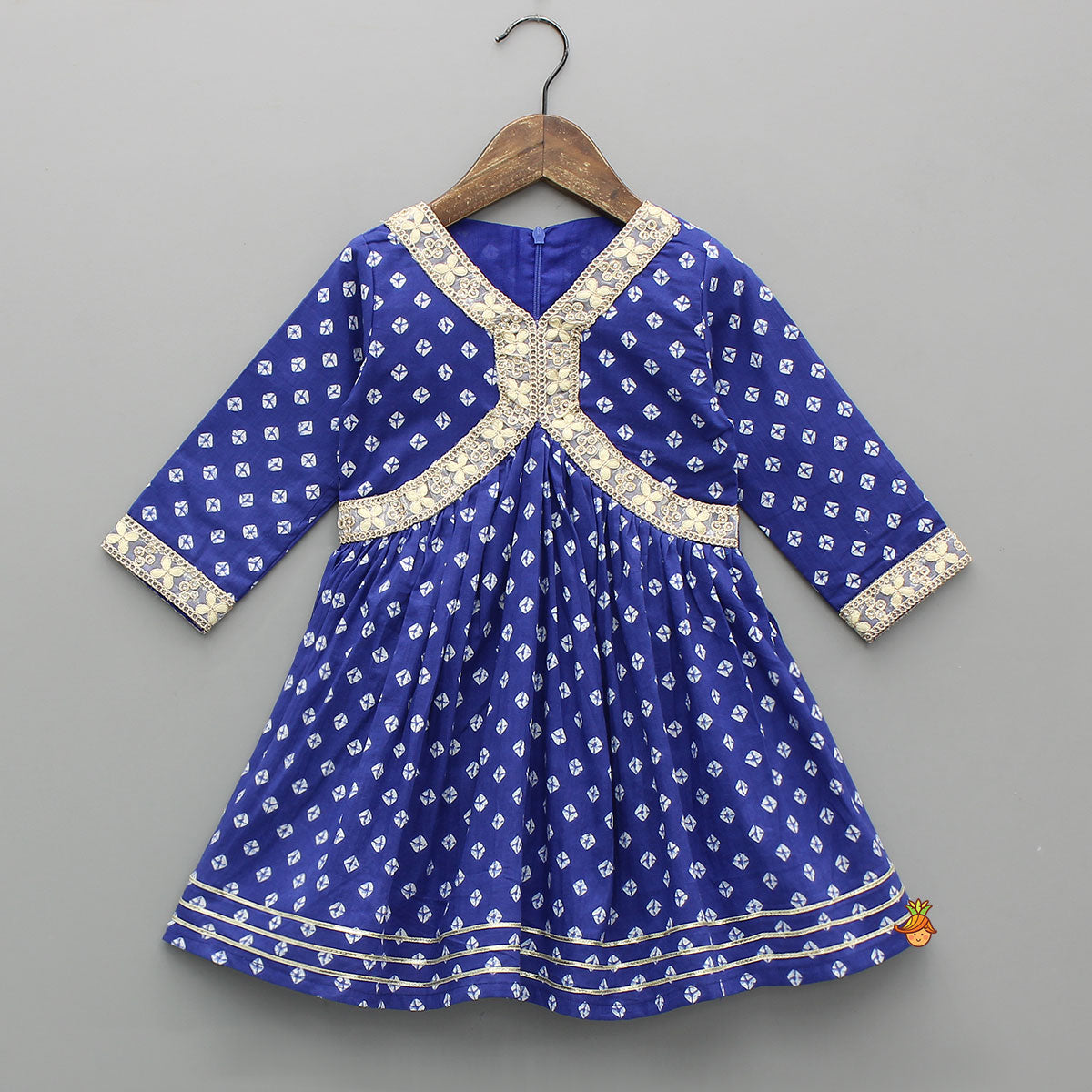 Bandhani Printed Kurti With Leheriya Sharara And Matching Dupatta