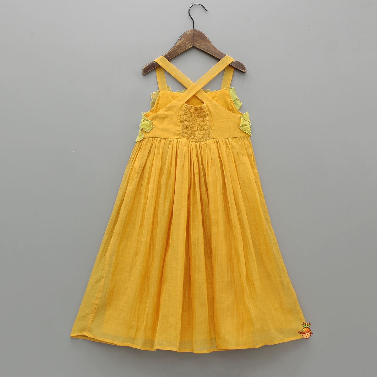 Strappy Dress With Fabric Flower Enhancements