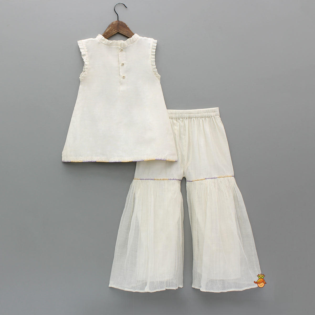 Intricate Butterfly Embroidered Kurti And Sharara