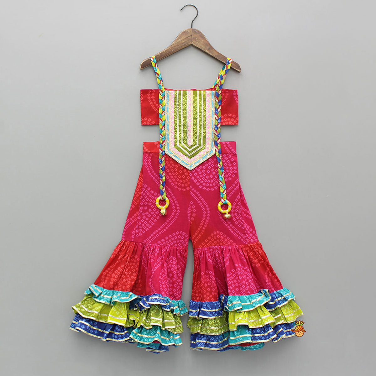 Stunning Multicolour Lace Detailed Embellished Jumpsuit With Matching Hairband