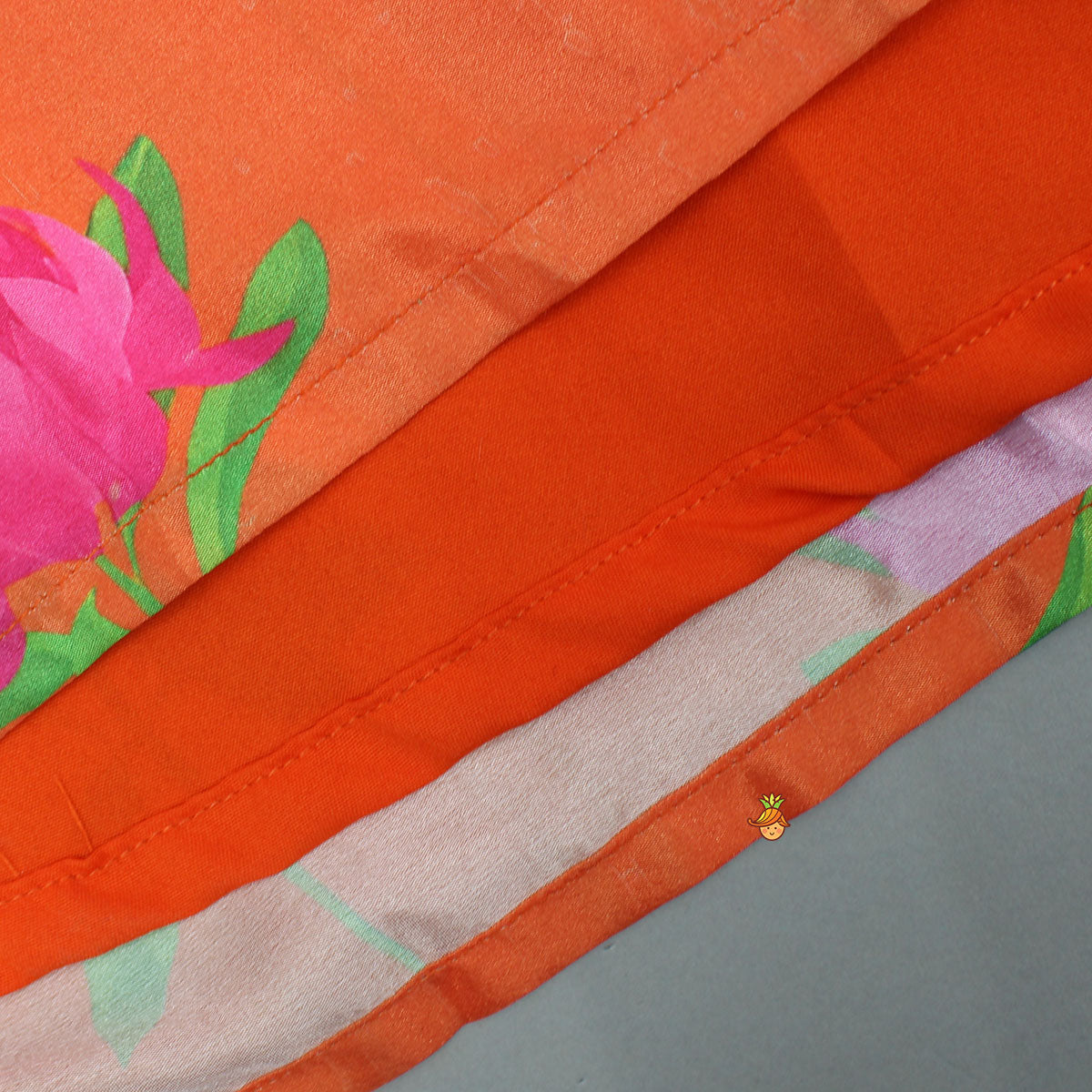 Stylish Drape-Detail Floral Printed Top And Lehenga