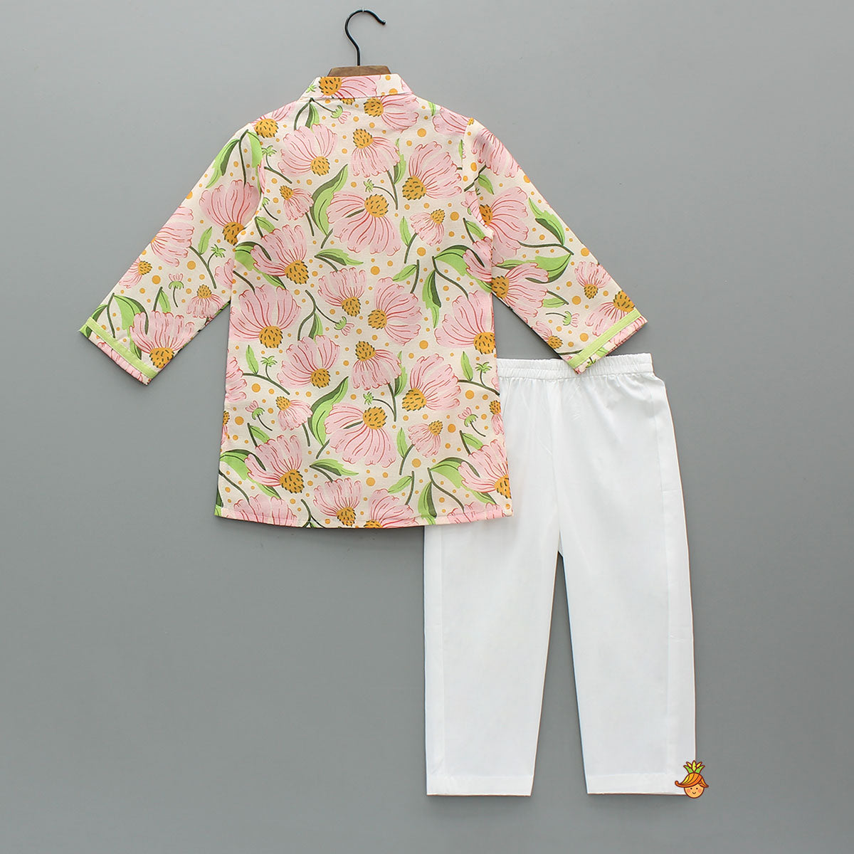 Contrast Yoke Floral Printed Kurta With Pyjama