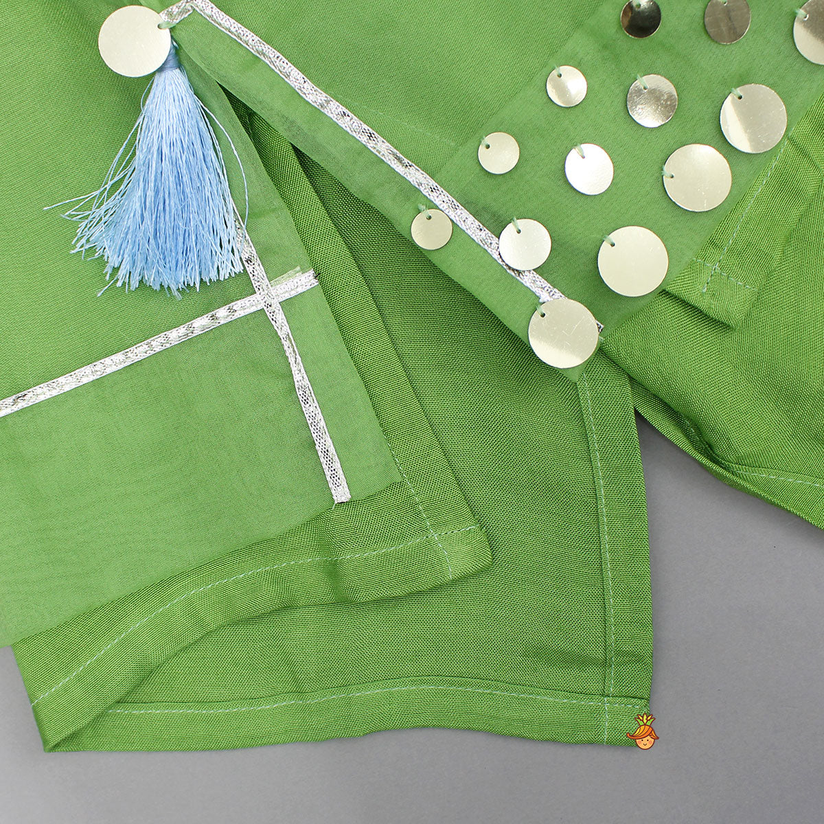 Ethnic Strappy Top With Embellished Kurti And Ruffled Sharara With Dupatta