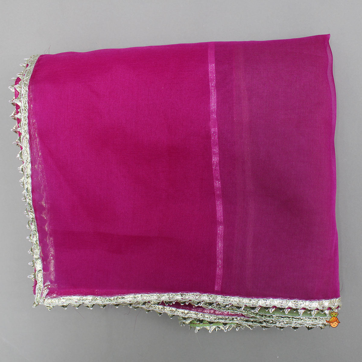 Elegant Strappy Top With Embellished Pink Kurti And Ruffled Sharara With Dupatta