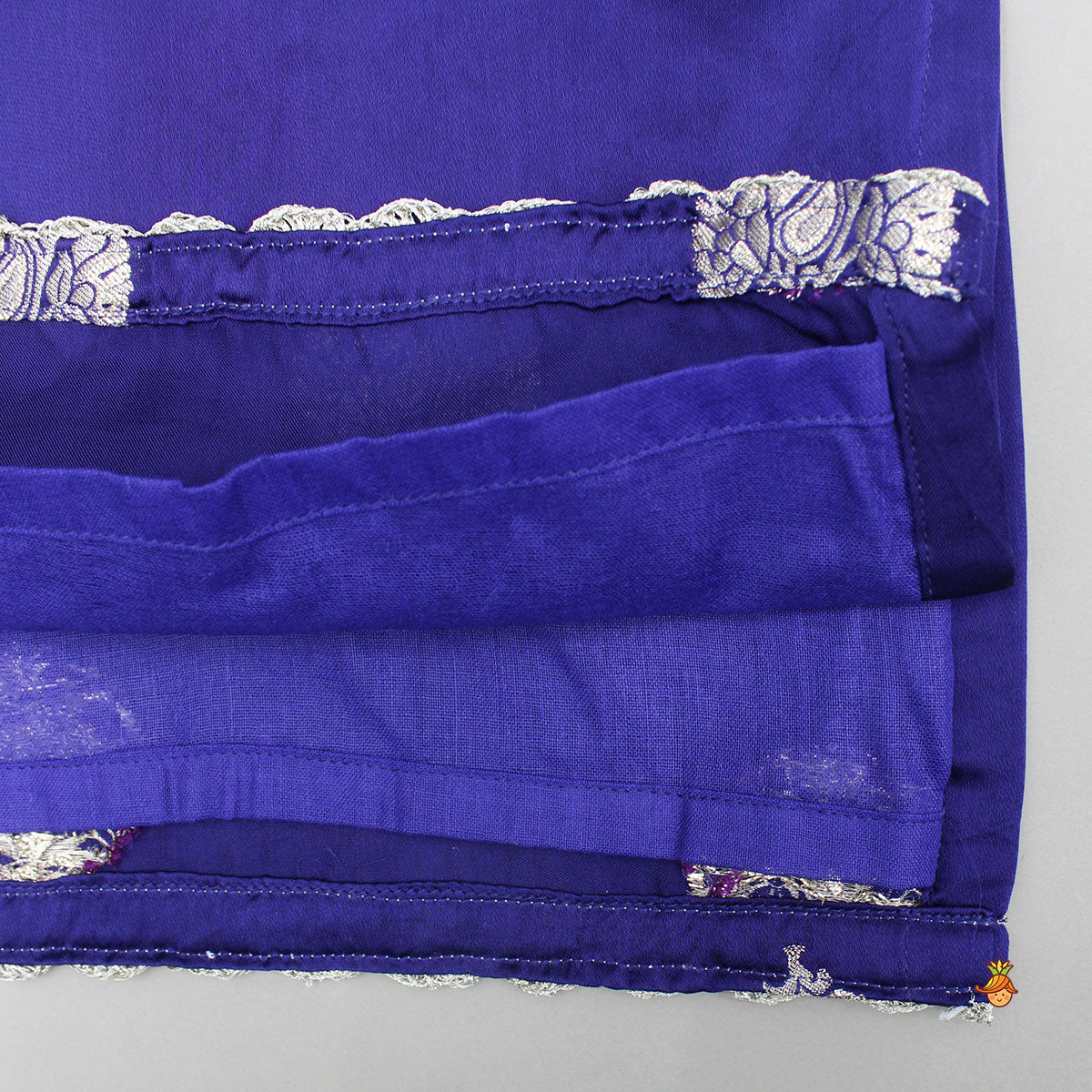 Beautiful Lace Adorned Kurti With Floral Palazzo And Dupatta