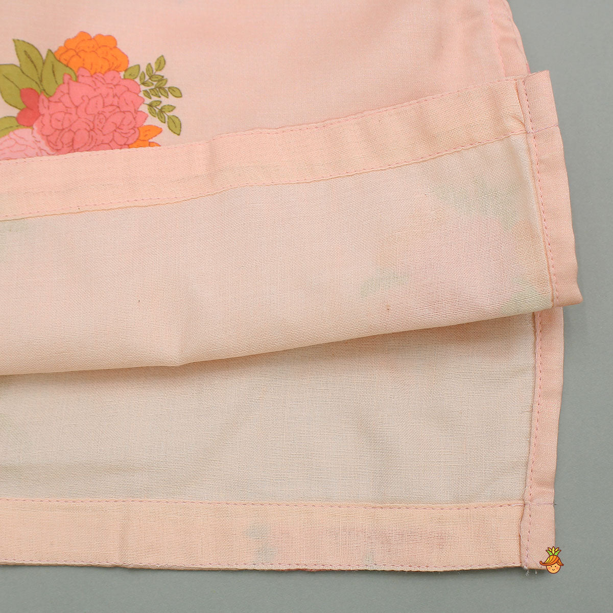 Floral Printed Kurta With Pocket-Detail Jacket And Pyjama