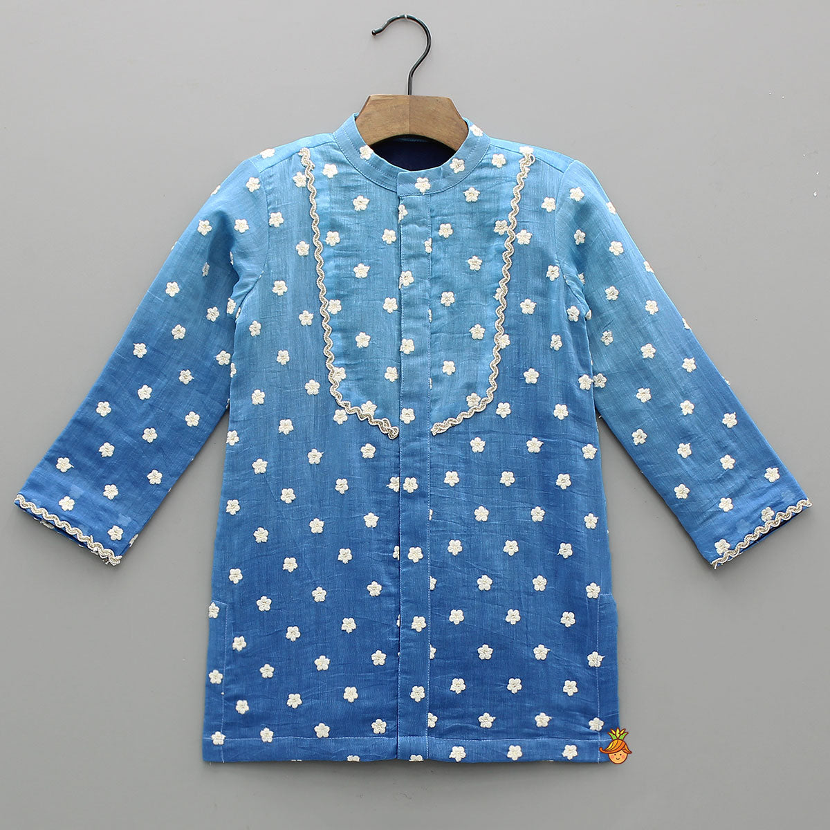 Thread Embroidered Kurta And Pyjama