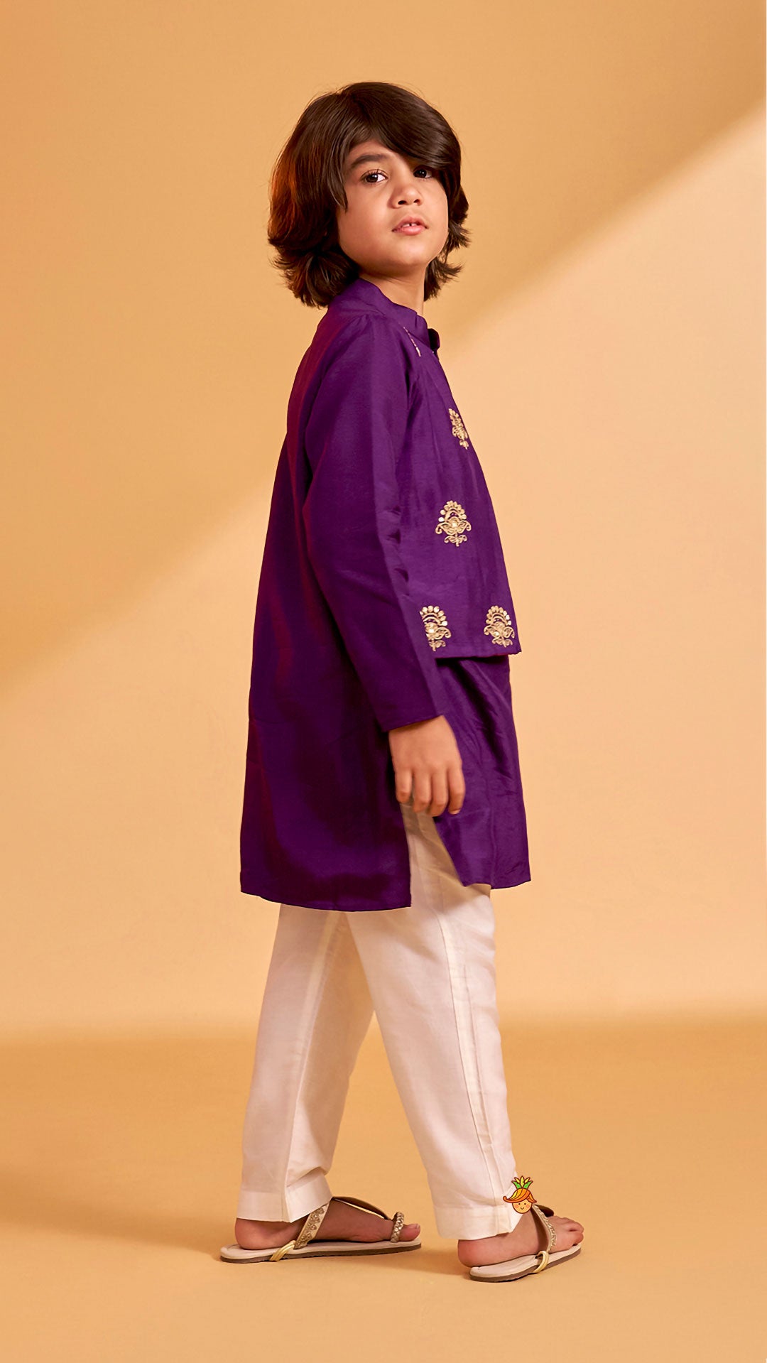 Faux Jacket Style Sequin Embroidered Kurta With Pyjama