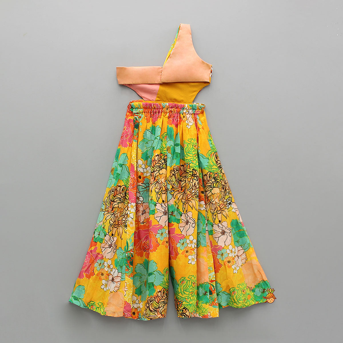 Stunning Floral Printed Bead Detailed One Shoulder Jumpsuit