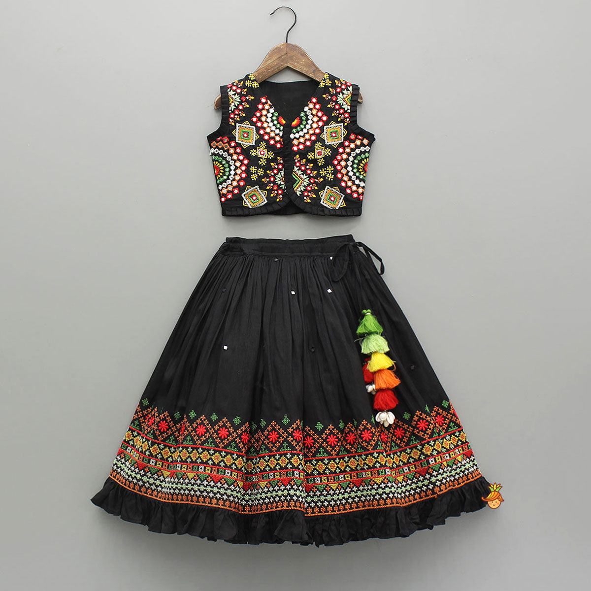 Intricate Embroidered Top And Flared Lehenga