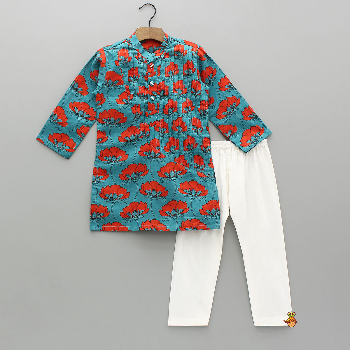 Vibrant Floral Printed Kurta With Pyjama