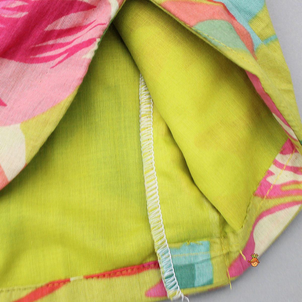 Floral Printed Knot-Designed Top And Lehenga