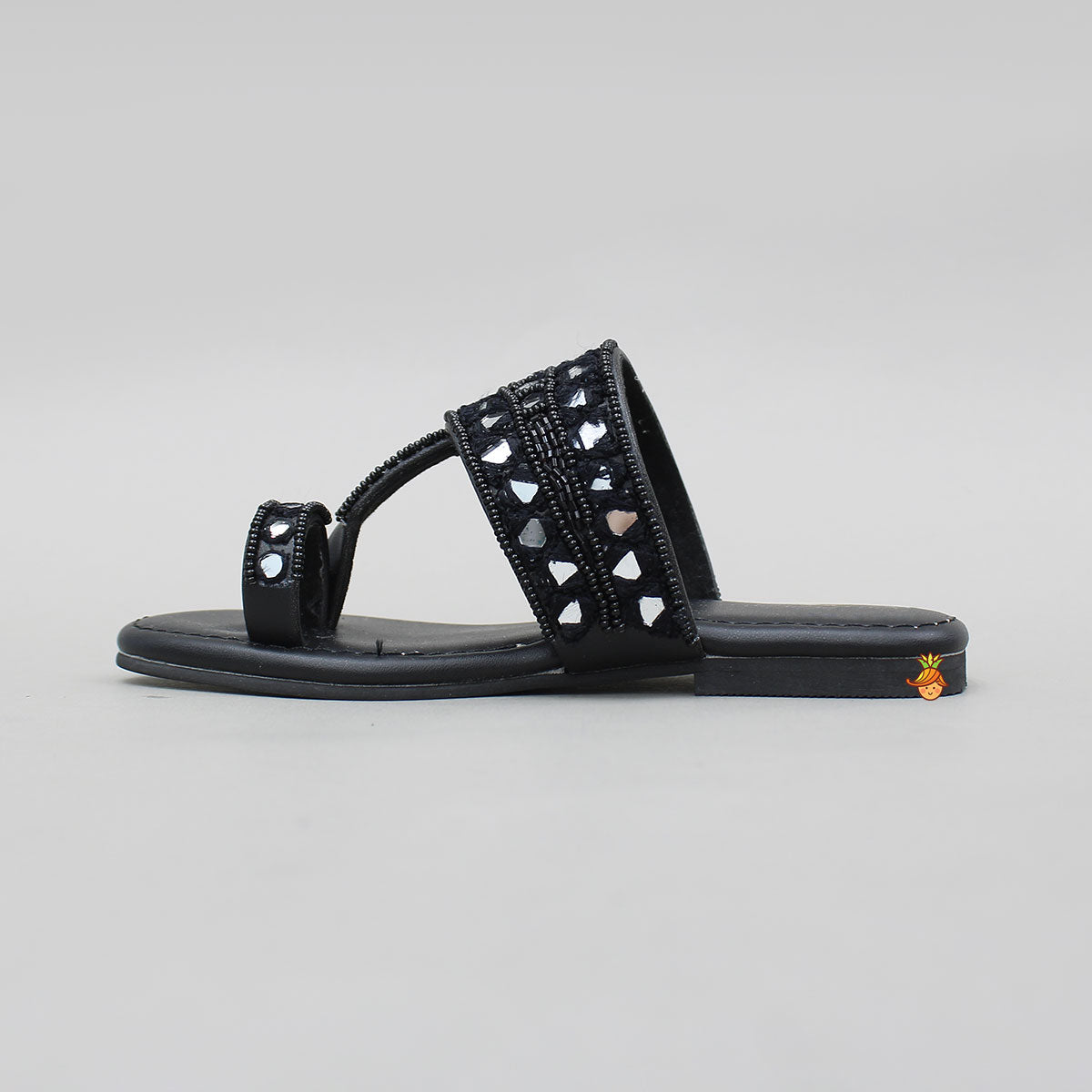 Mirror Embroidered Bead Detailed Ethnic Flats