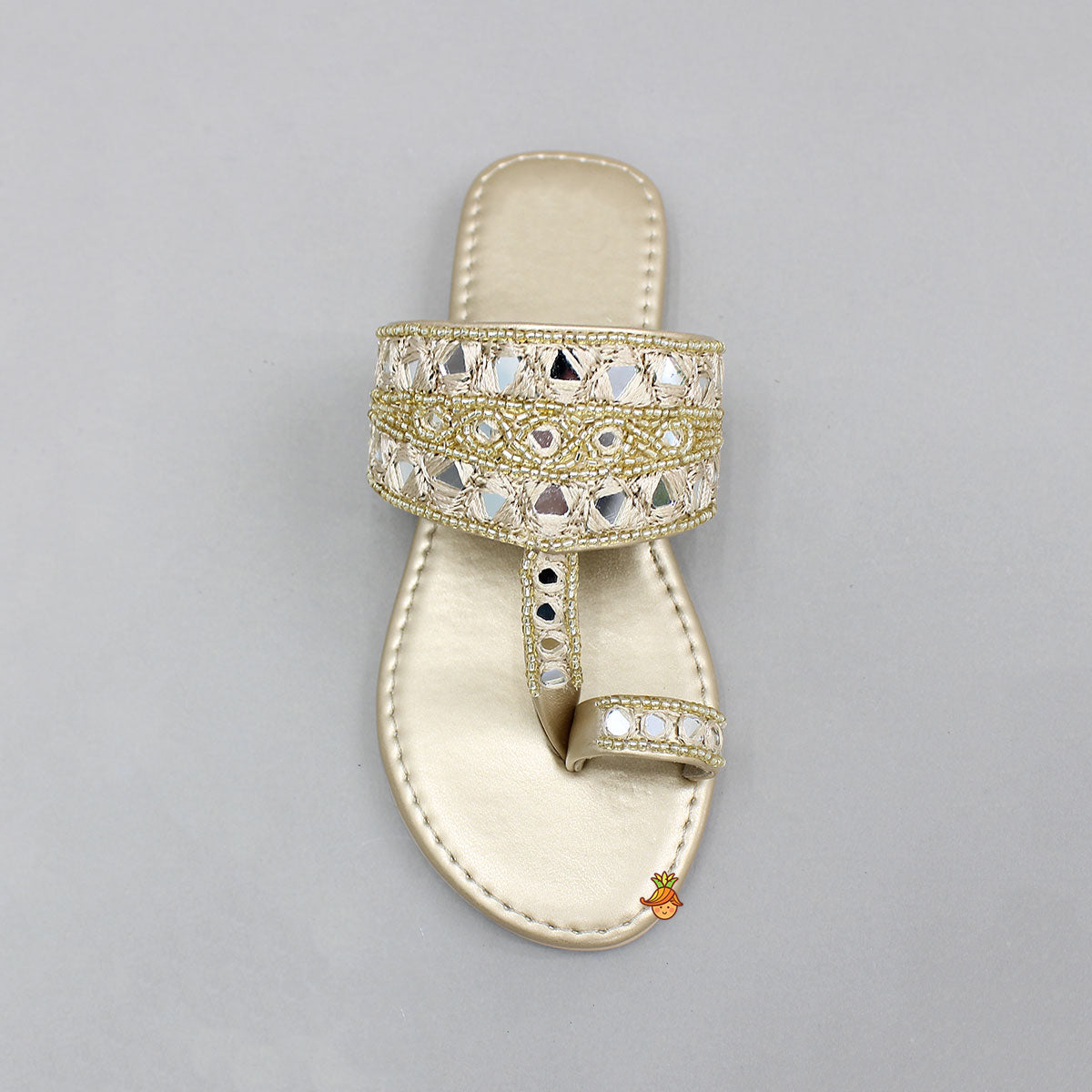 Festive Mirror Embroidered Bead Detailed Ethnic Flats
