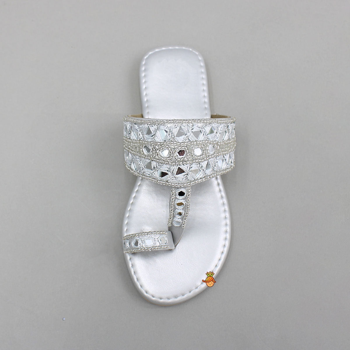 Elegant Mirror Embroidered Bead Detailed Ethnic Flats
