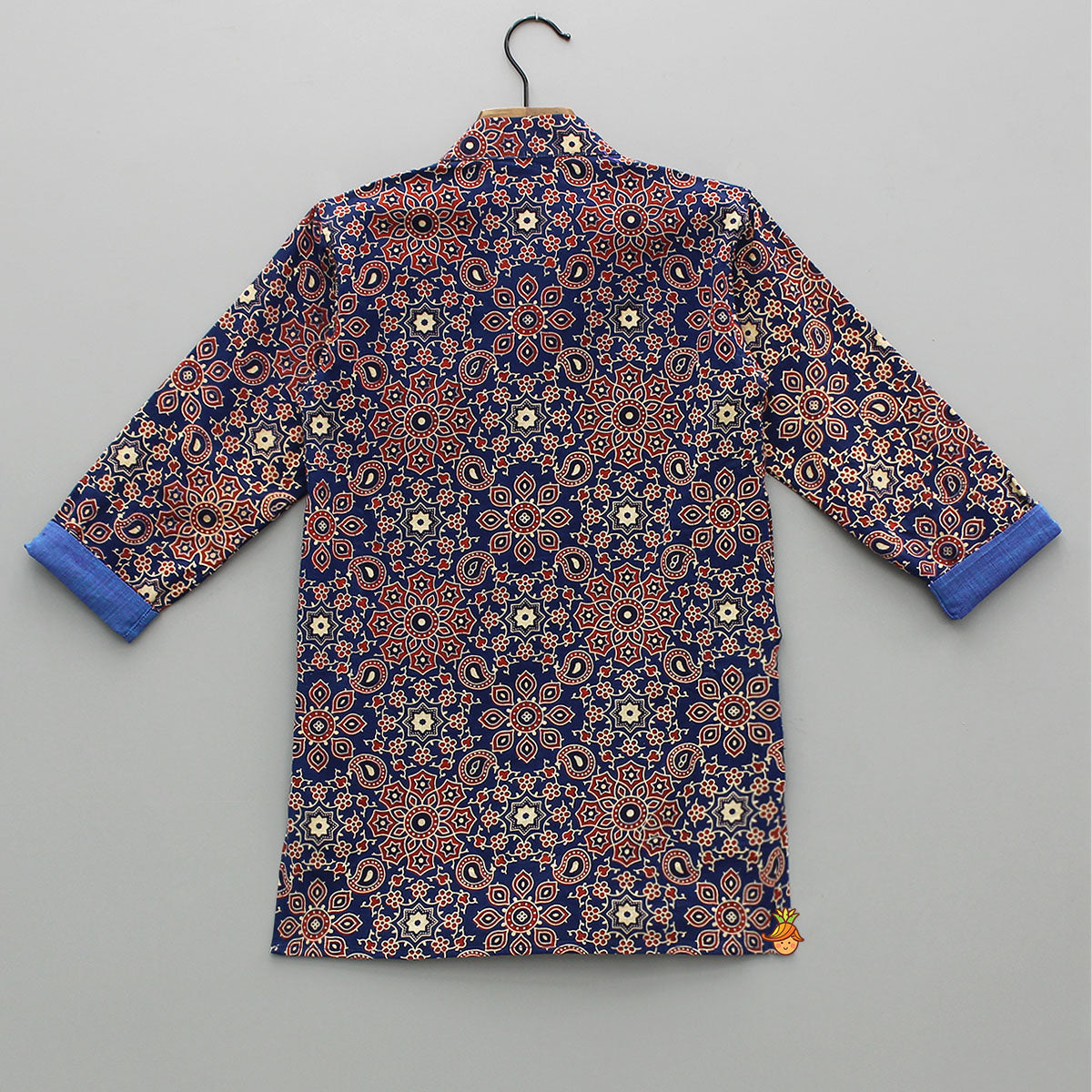 Ajrakh Printed Patch Pocket Detail Ethnic Kurta
