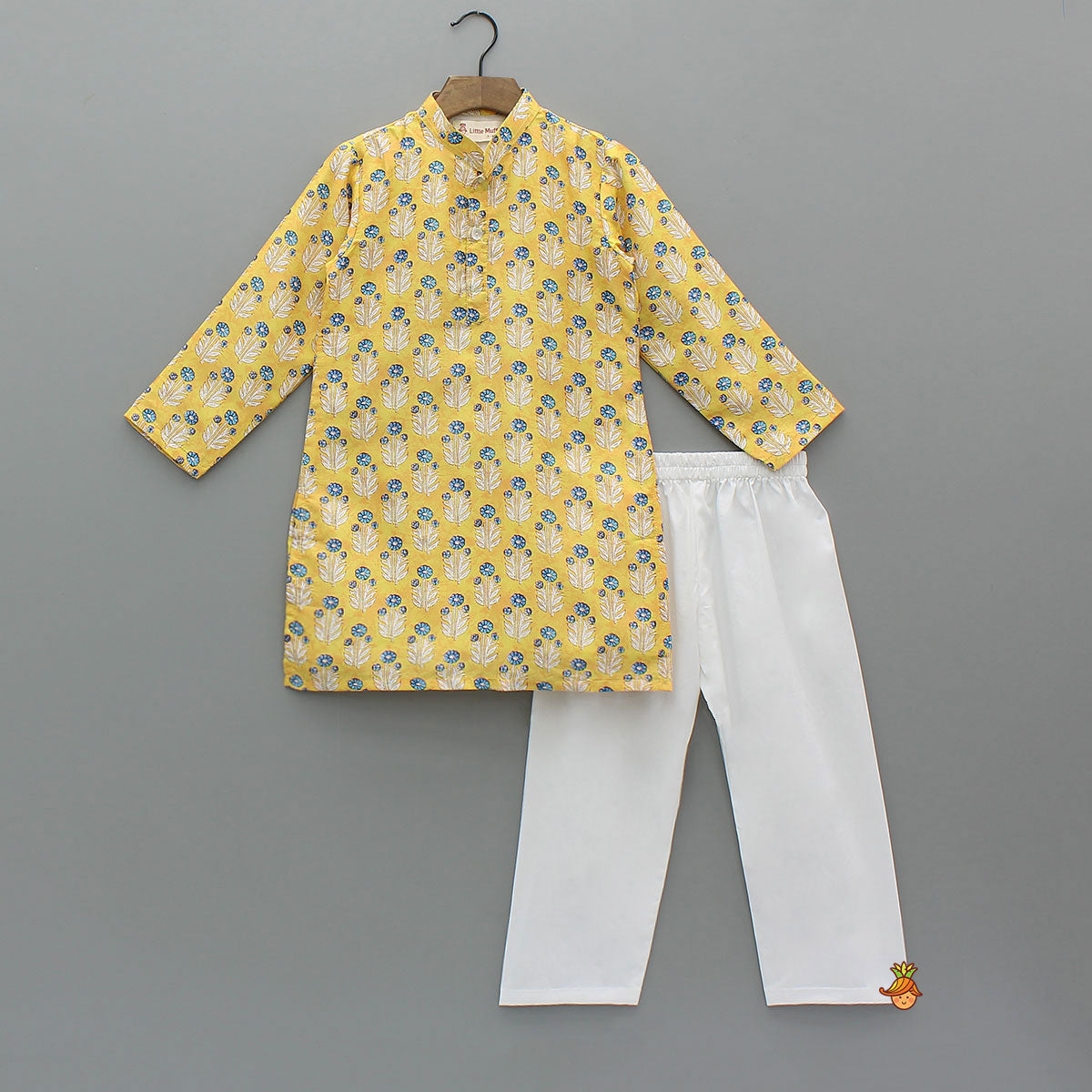 Front Placket Floral Printed Kurta With Pyjama
