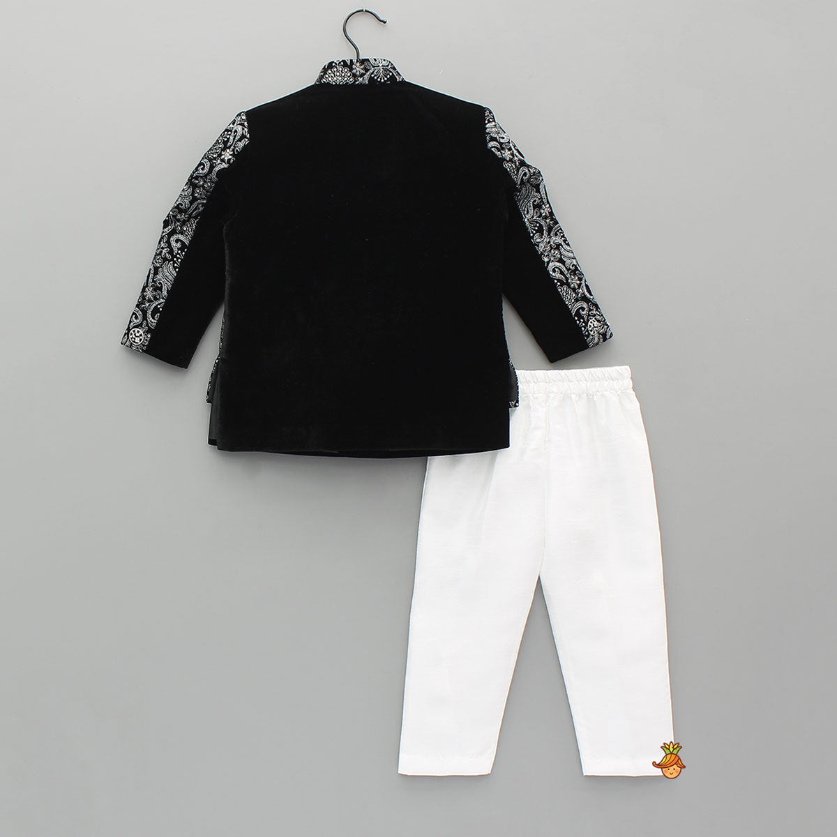 Exquisite Thread-Embroidered Jacket-Style Velvet Sherwani With Pyjama