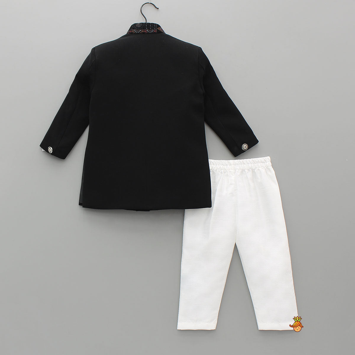Embroidered Pocket-Square Sherwani With Pyjama And Shawl