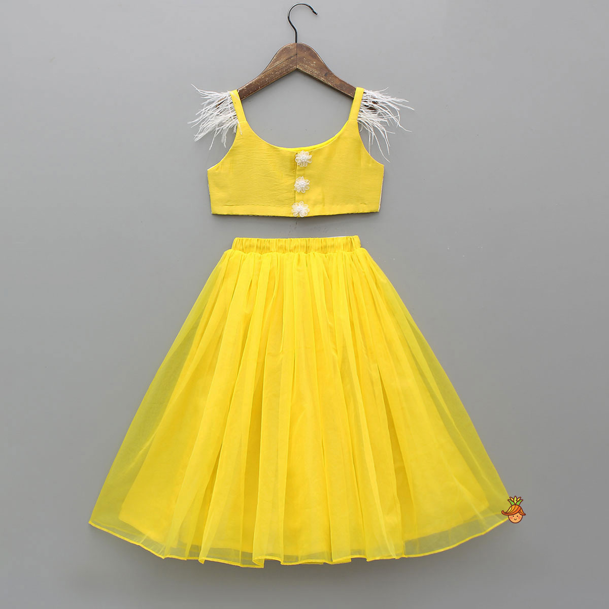 Thread Embroidered Strappy Crop Top And Lehenga