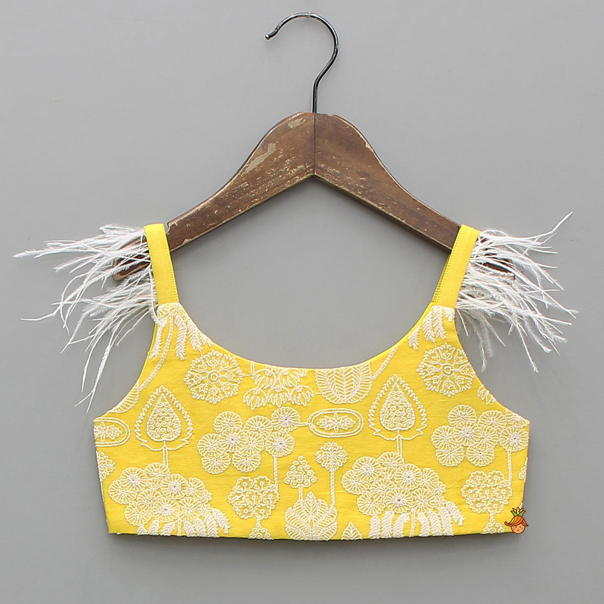 Thread Embroidered Strappy Crop Top And Lehenga