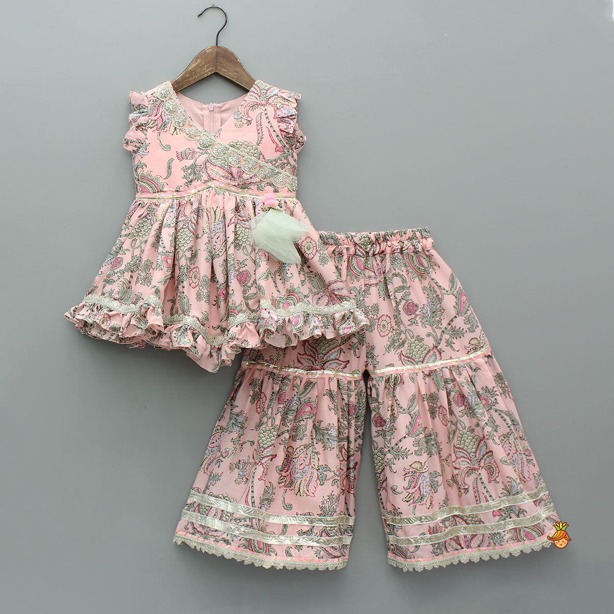 Printed Kurti With Sharara And Dupatta