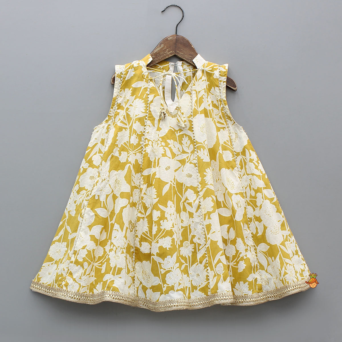 Floral Printed Flared Kurti And Dhoti-Style Pant