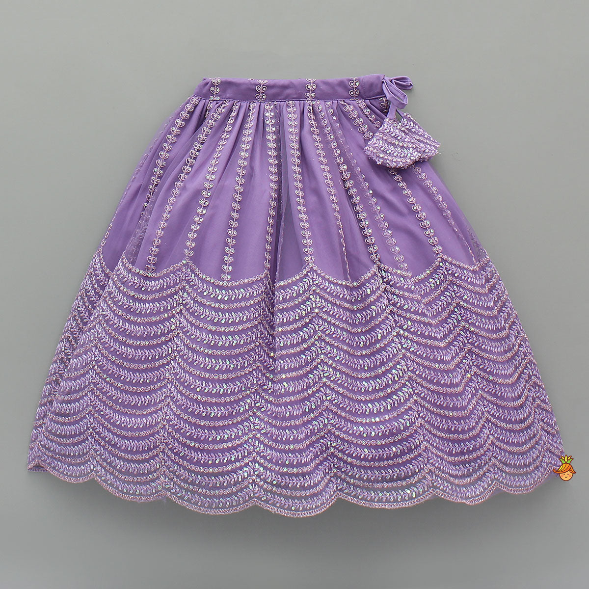 Sequin-Embroidered Glittery Top And Lehenga