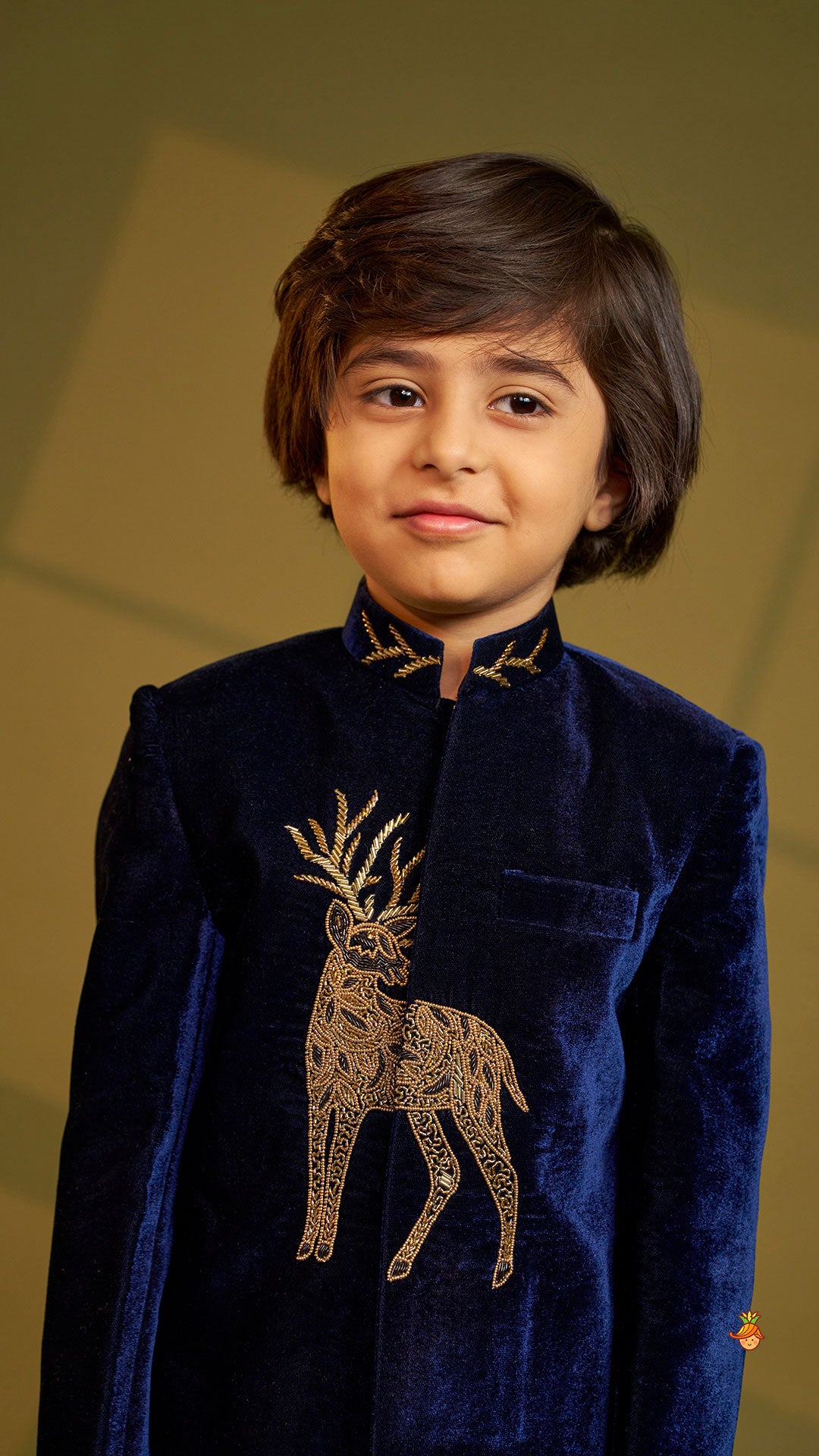 Stylish Cut Dana And Beads Embroidered Velvet Sherwani With Pyjama