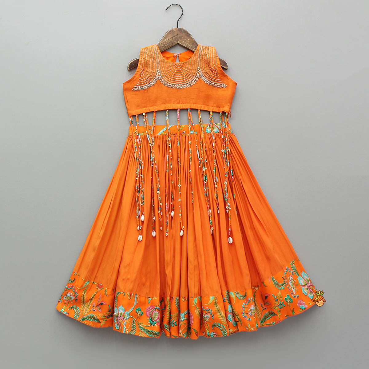 String Hangings Detailed Top And Lehenga