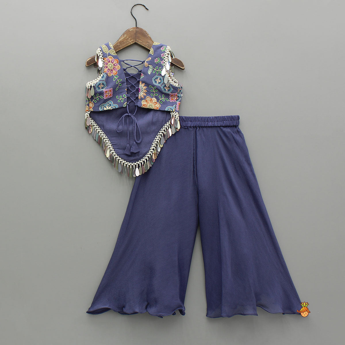 Mirror Work Stylish Top And Palazzo