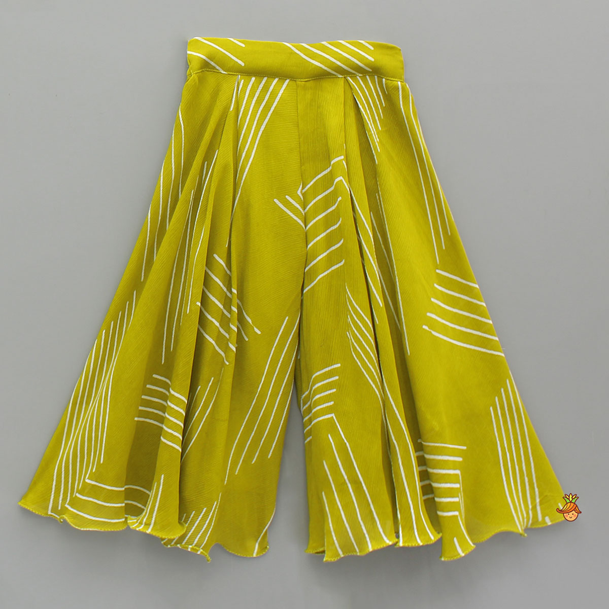 Bandhani Printed Strappy Peplum Kurti With Palazzo And Bag