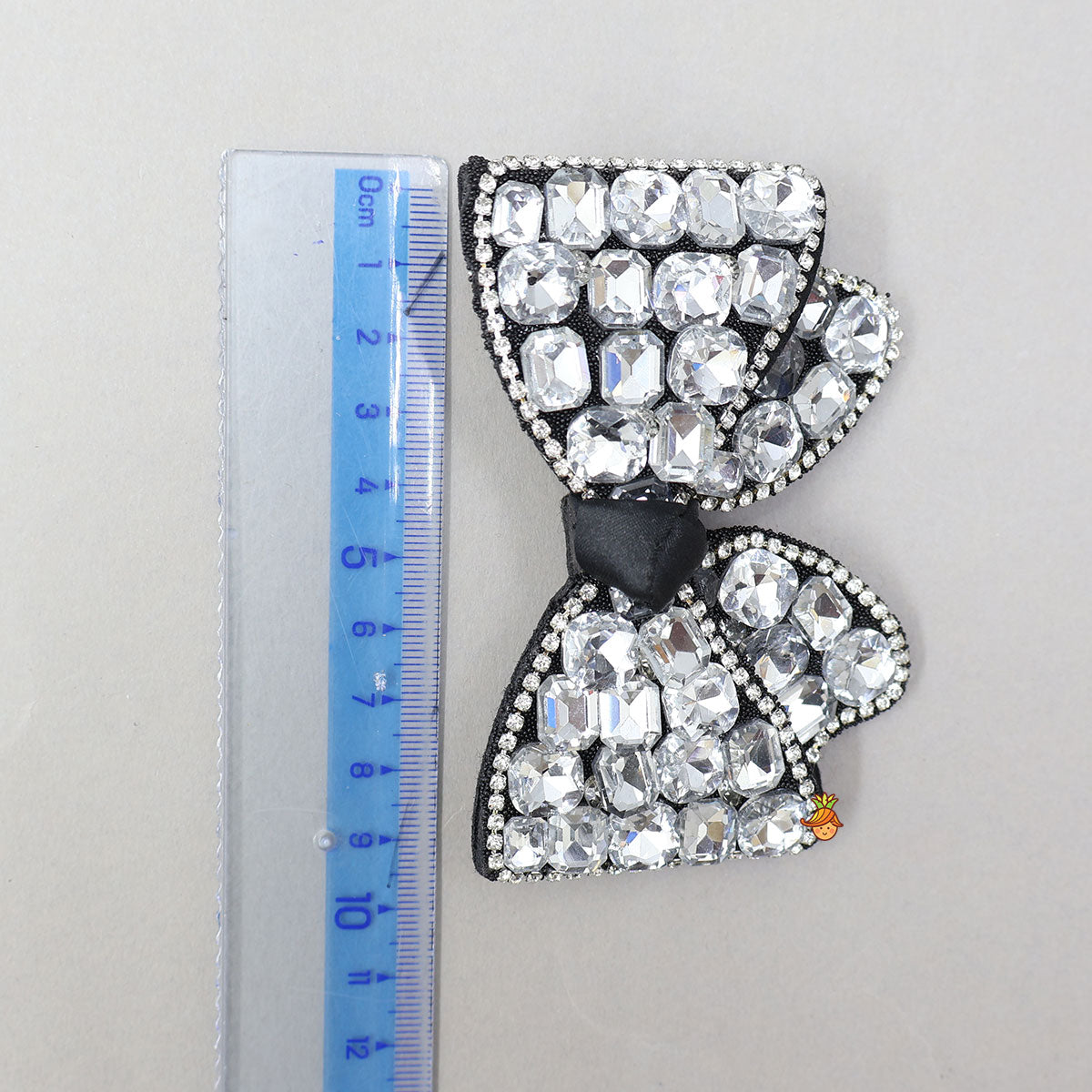 Glass Crystal Beads Embellished Bow Hair Clip