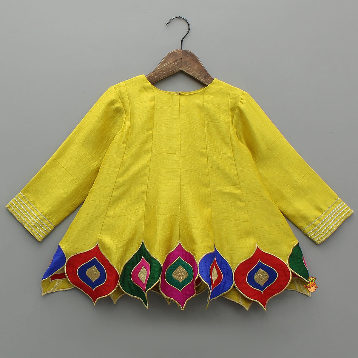 Contrast Hem Flared Top And Palazzo With Matching Dupatta