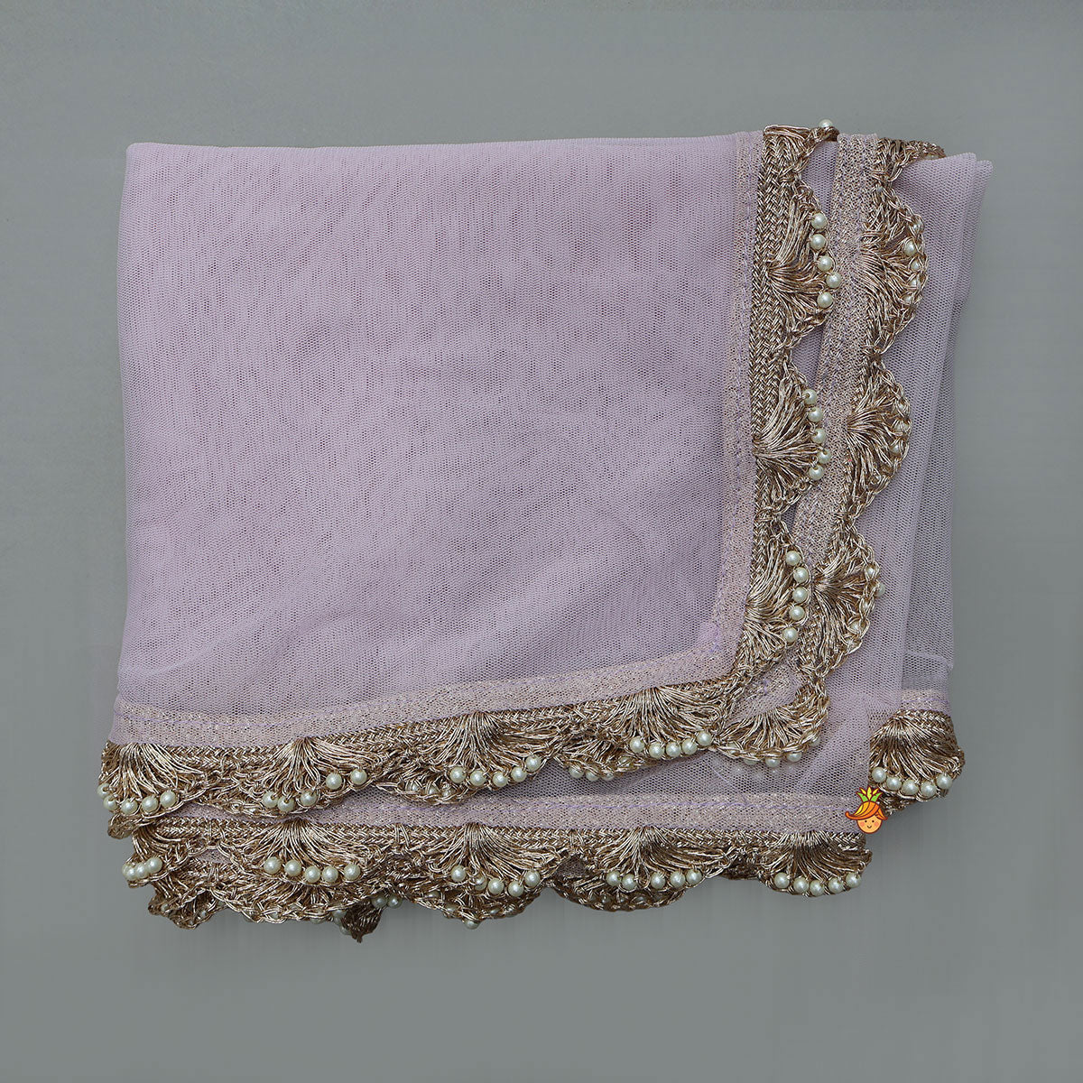 Embroidered Stylish Hem Shimmery Top And Pleated Lehenga With Net Dupatta