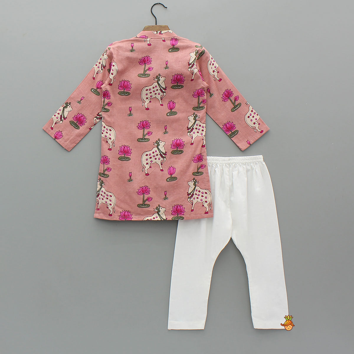 Lotus Printed Ethnic Kurta With Pyjama