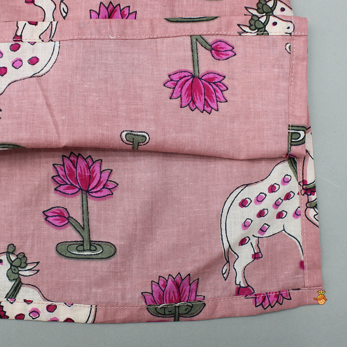 Lotus Printed Ethnic Kurta With Pyjama