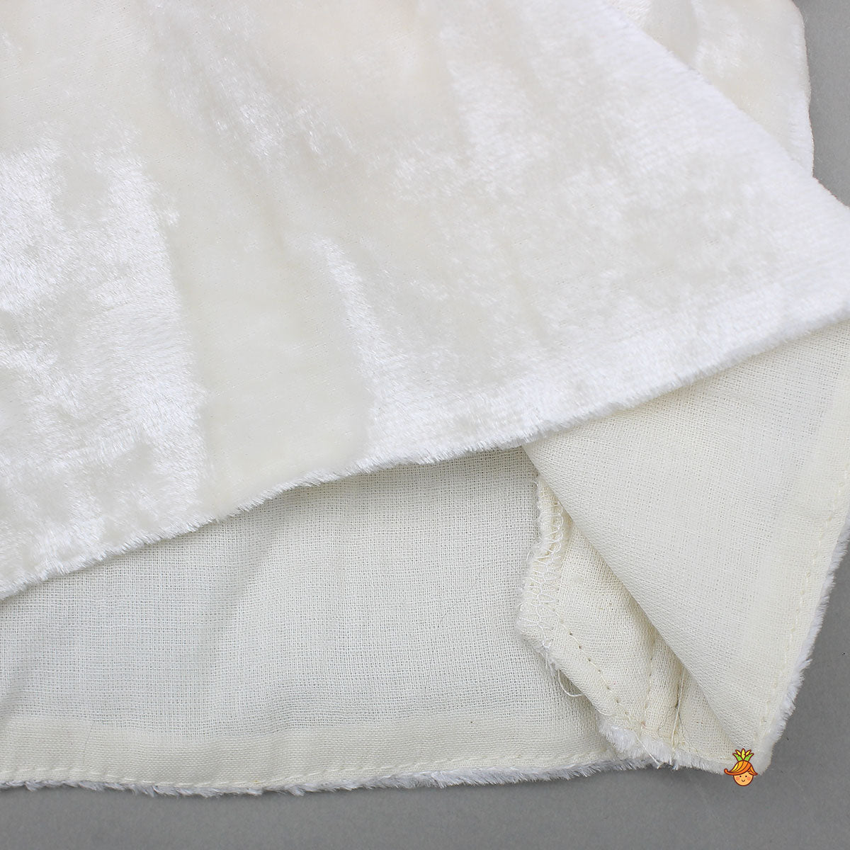 Velvet Inner Top With Halter Neck Fur Top And Gorgeous Dual-Tone Panelled Lehenga