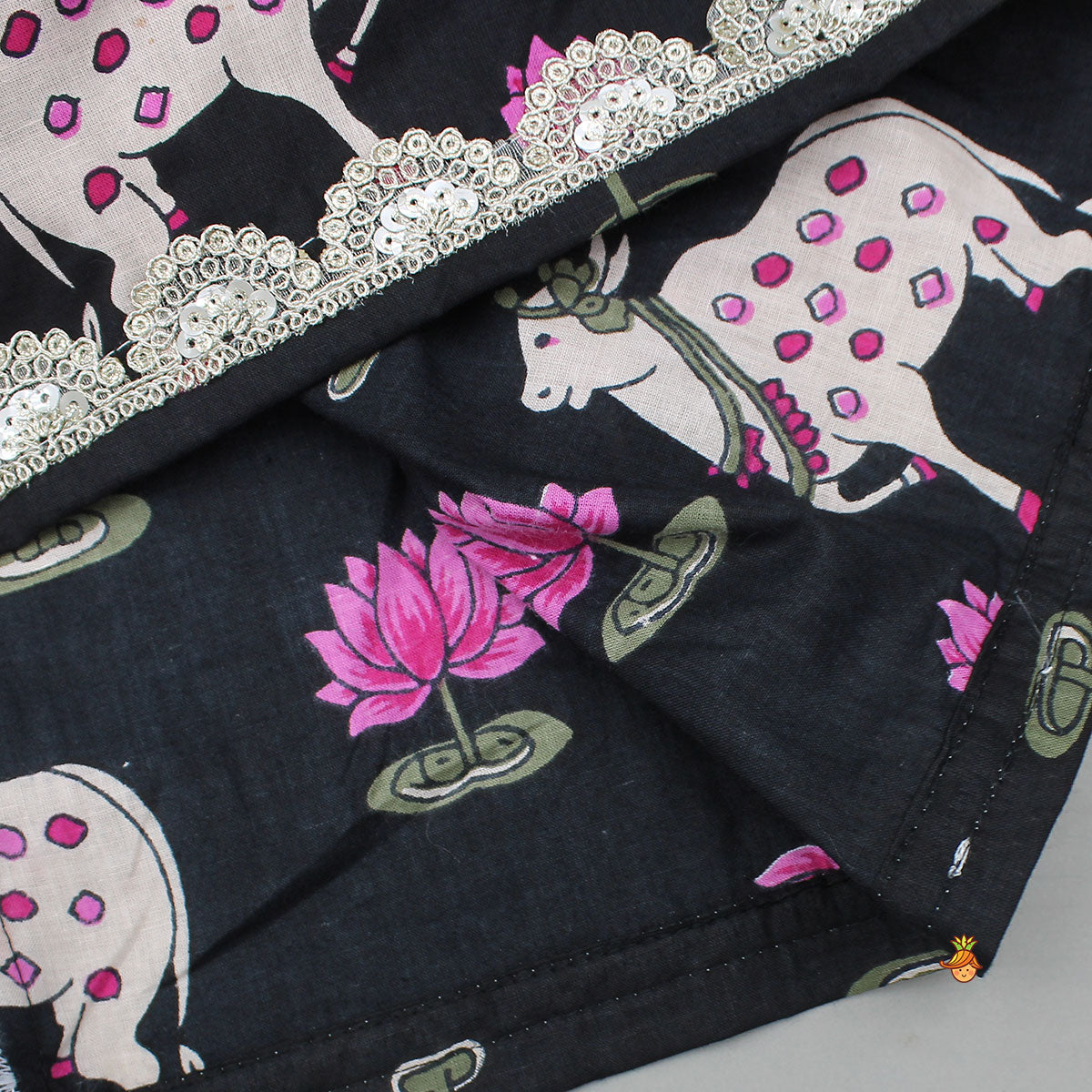 Applique Work Top With Matching Lehenga And Dupatta